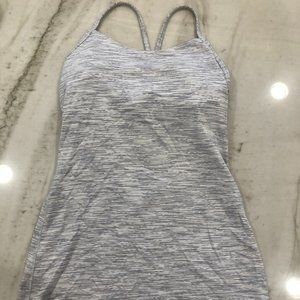 Grey and White Razor Back Lululemon Tank Top